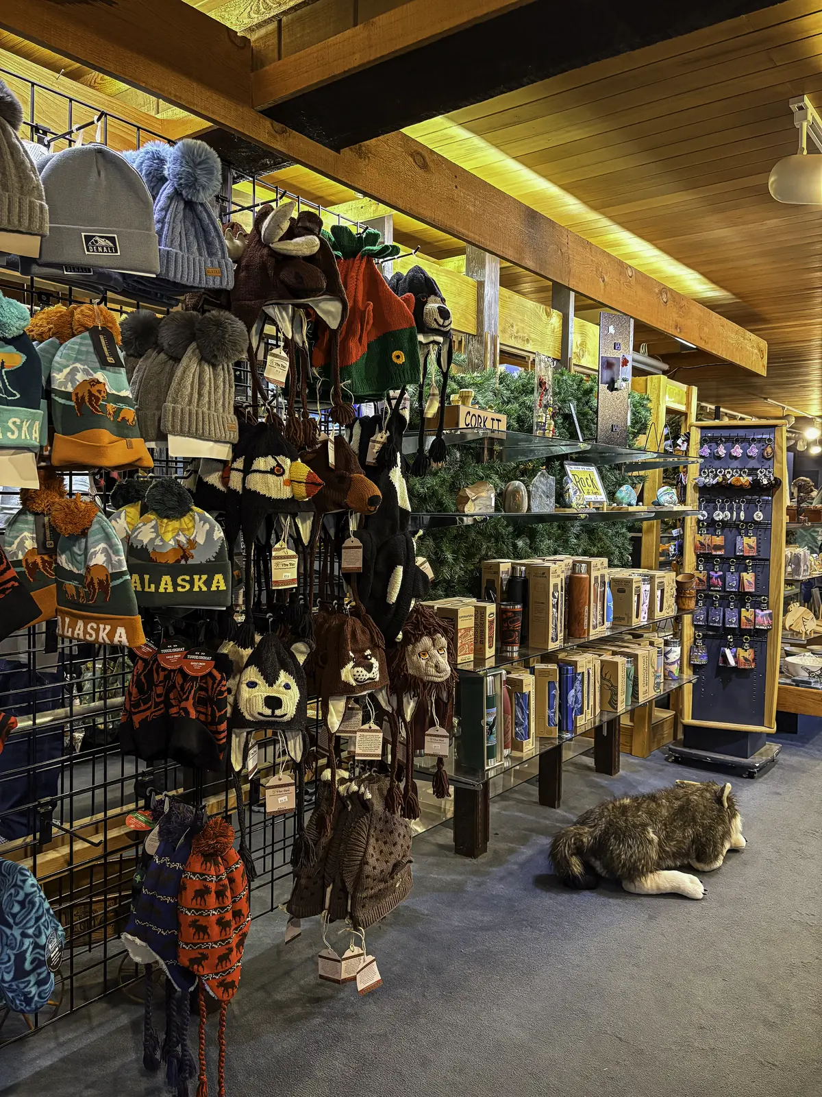 Apparel and Alaska gifts in the lodge shop