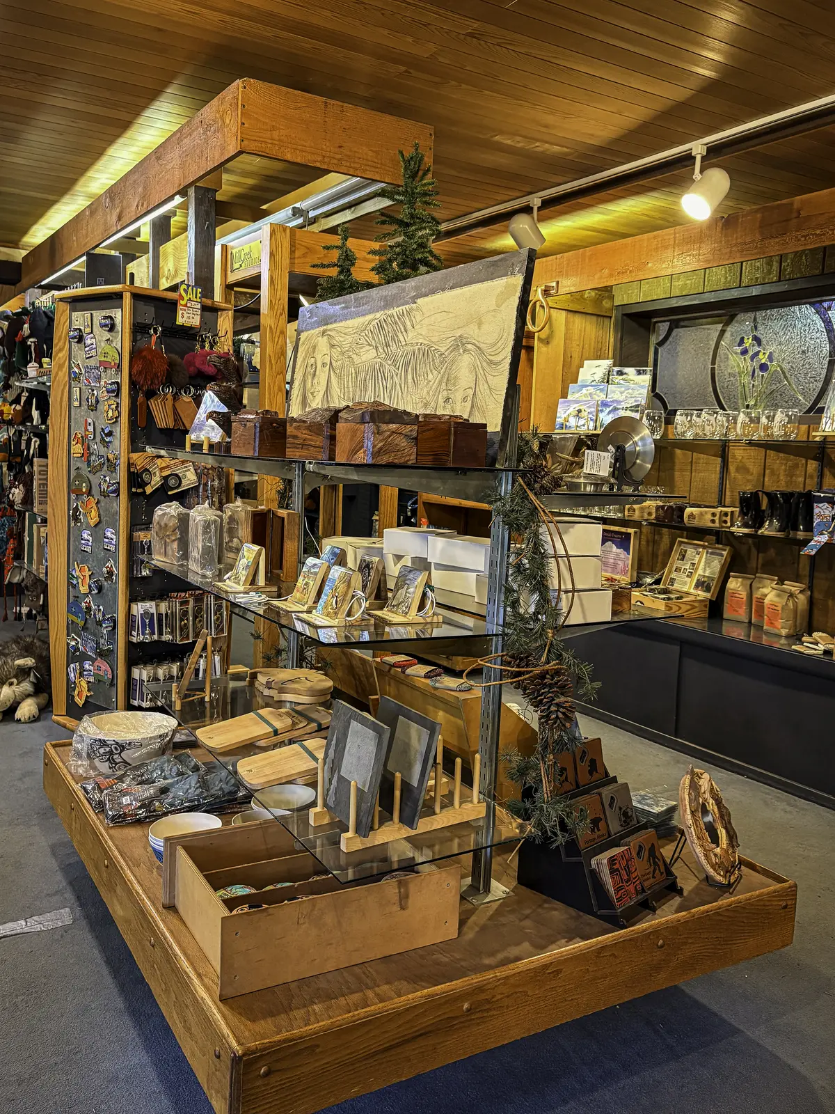 Souvenir displays and local-themed gifts